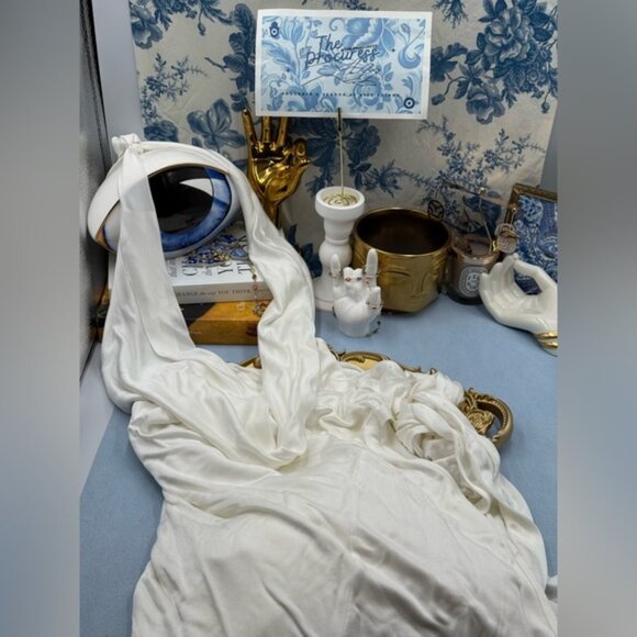 🆕 RAT & BOA 🧿 NWOT Winona White Slinky Cowl Neck Jersey Gown, Sz XXS - Picture 12 of 15